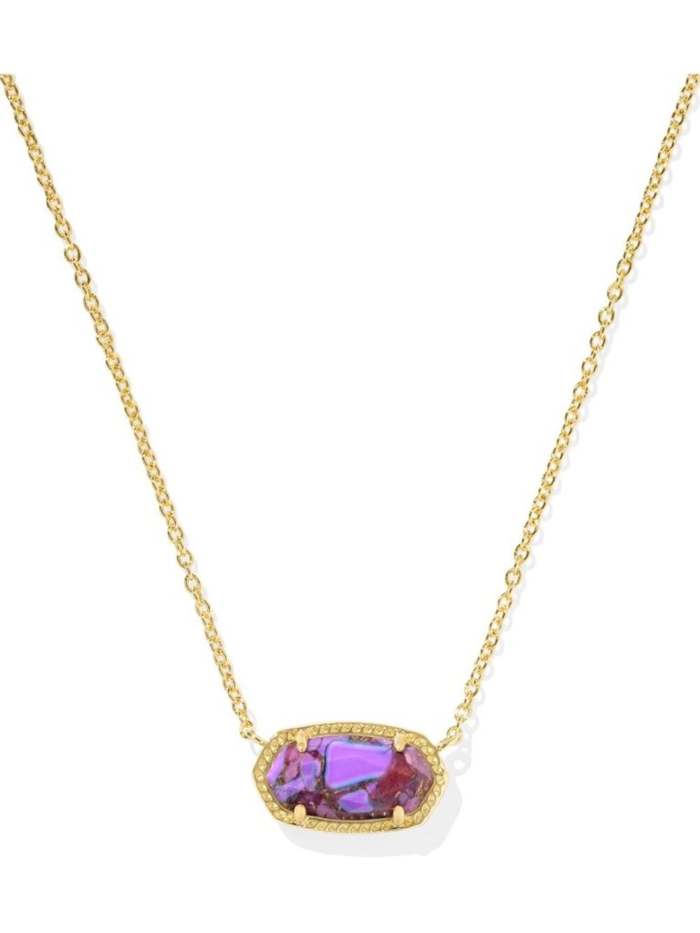 Women's Veined 14k Gold Plated Elisa Fashion Jewellery Pendant Necklaces